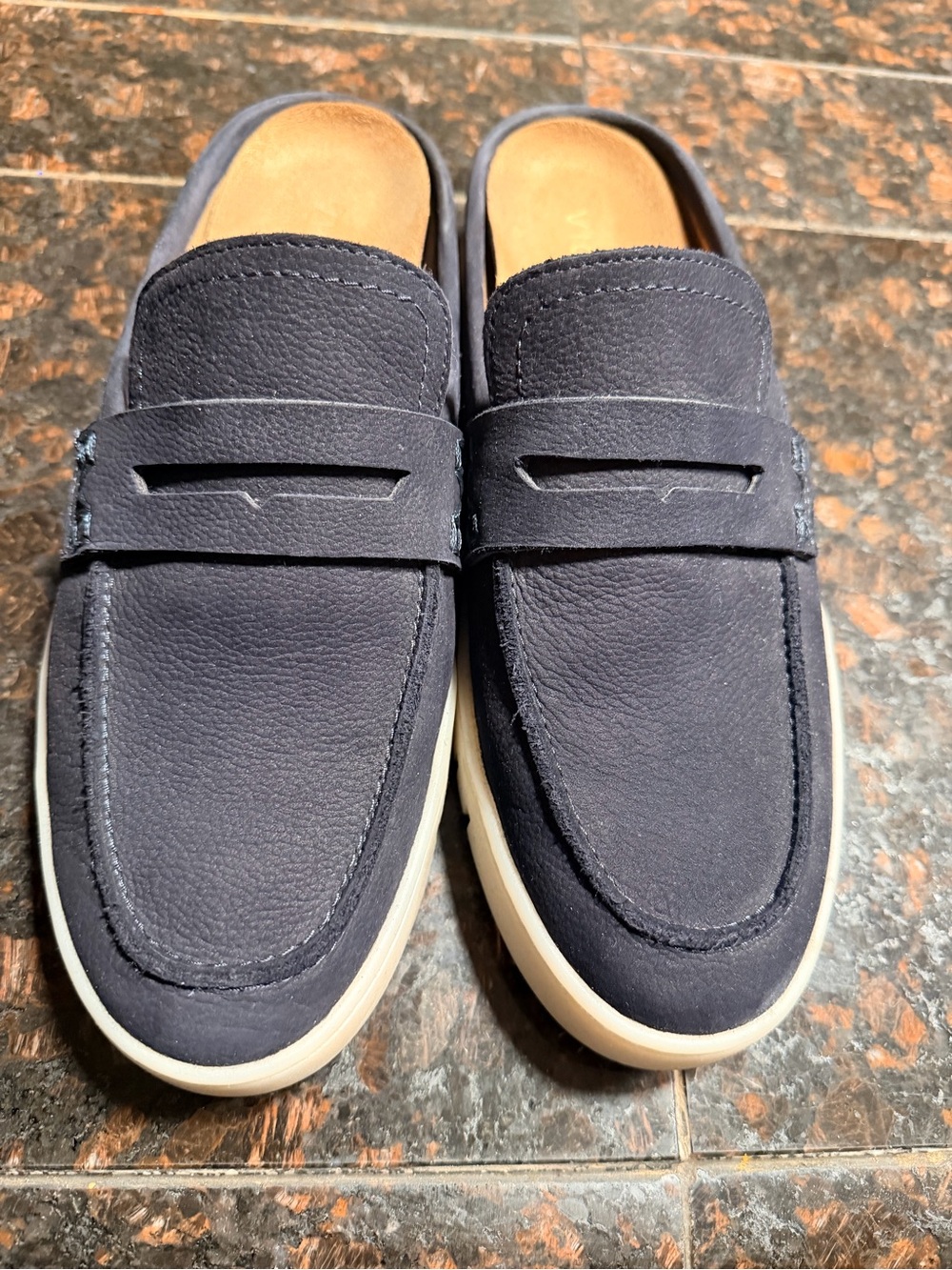 Vionic Navy Women's Uptown Loafers slip on with White Sole